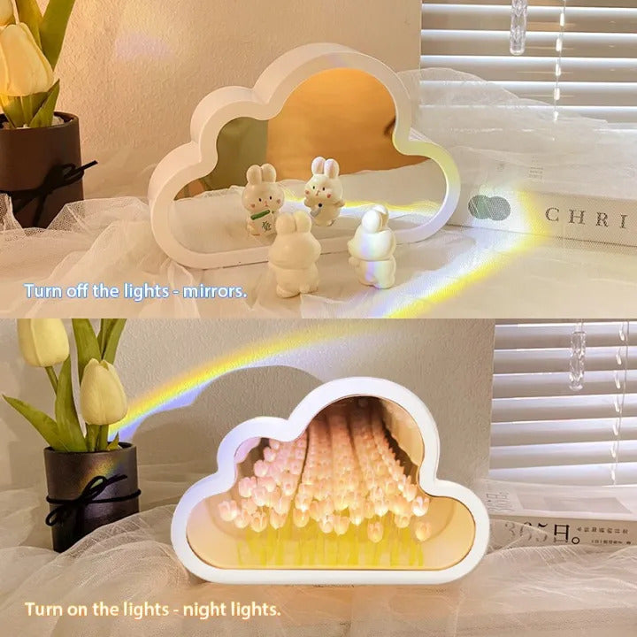Flower Cloud Tulip Mirror Lighting Lamp - Marwat's Collection