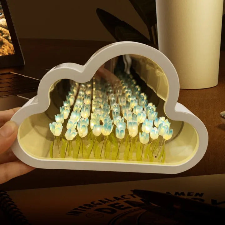 Flower Cloud Tulip Mirror Lighting Lamp - Marwat's Collection