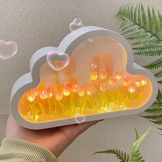 Flower Cloud Tulip Mirror Lighting Lamp - Marwat's Collection